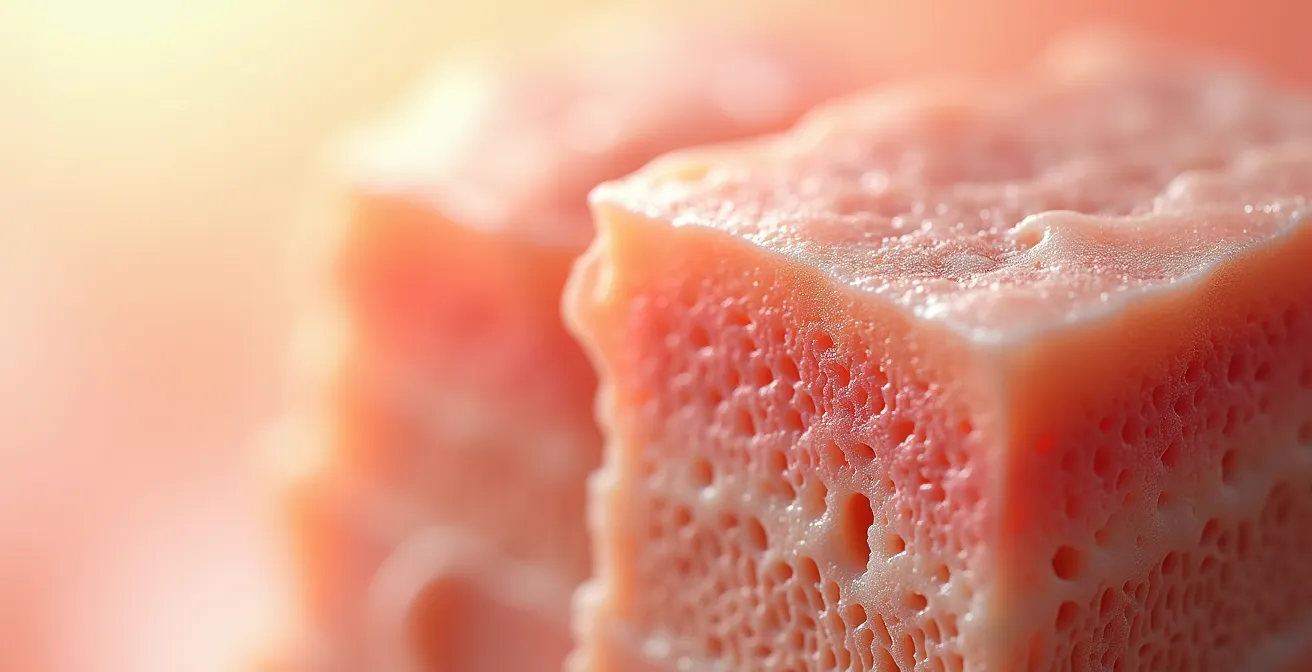 Vue microscopique détaillée de la structure cutanée