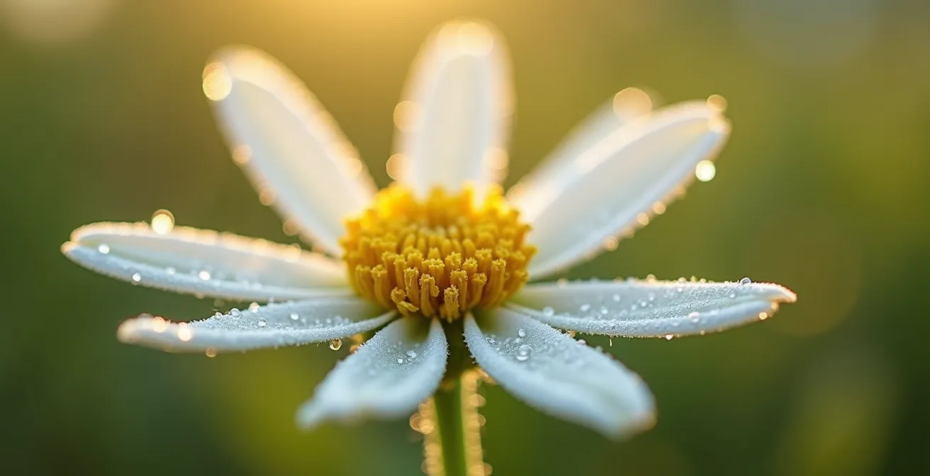 Gros plan sur une fleur d'edelweiss avec ses pétales veloutés caractéristiques